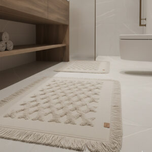 Soft beige exposé dans la salle de bain