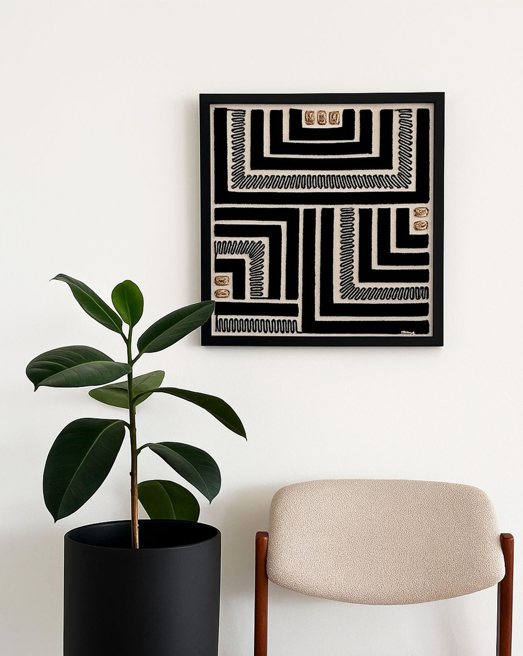 tableau Arabica3 exposé sur un mur blanc