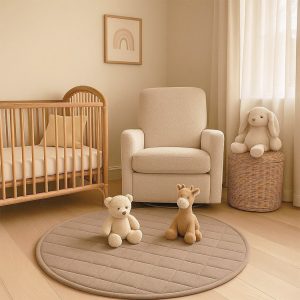 Tapis comfy grége dans une chambre enfant